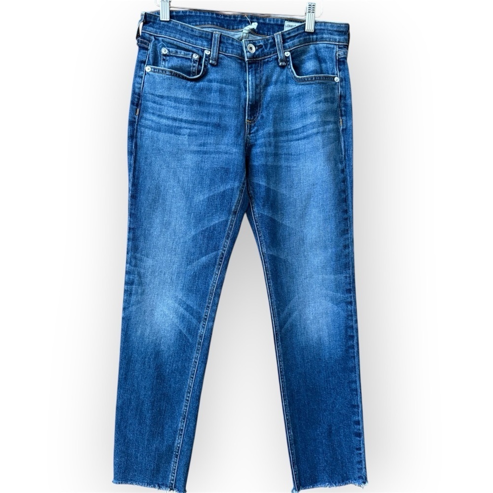 rag & bone New York Dre Low Rise Slim Boyfriend Jeans with raw hem